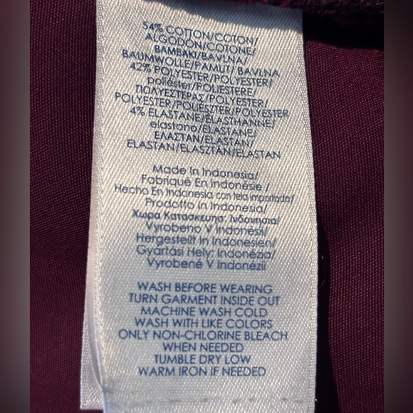 Chaps Women’s Plus Size 24W Burgundy Stretch Ankle Pants - Picture 9 of 9